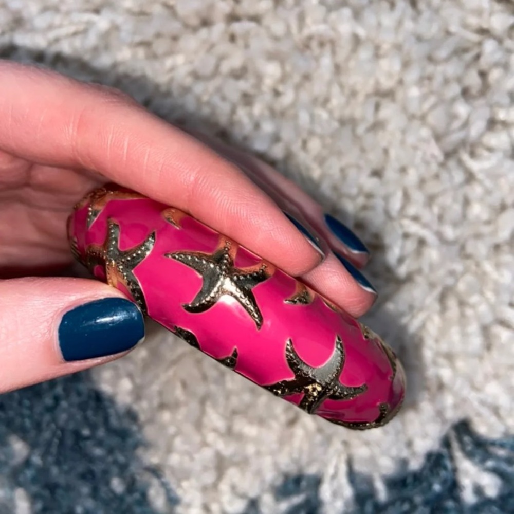 Sequin Jewelry Starfish Pink Bangle Bracelet